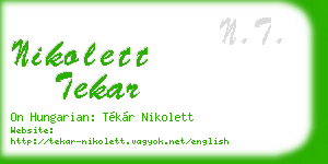 nikolett tekar business card